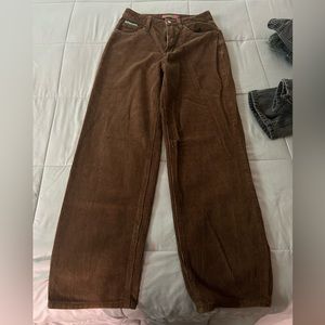 womens brown baggy empyre corduroy pants size 1